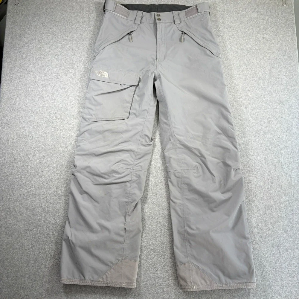 The North Face HyVent Snow Pants Mens Medium Long Gray Insulated Ski AHJK FLAW
